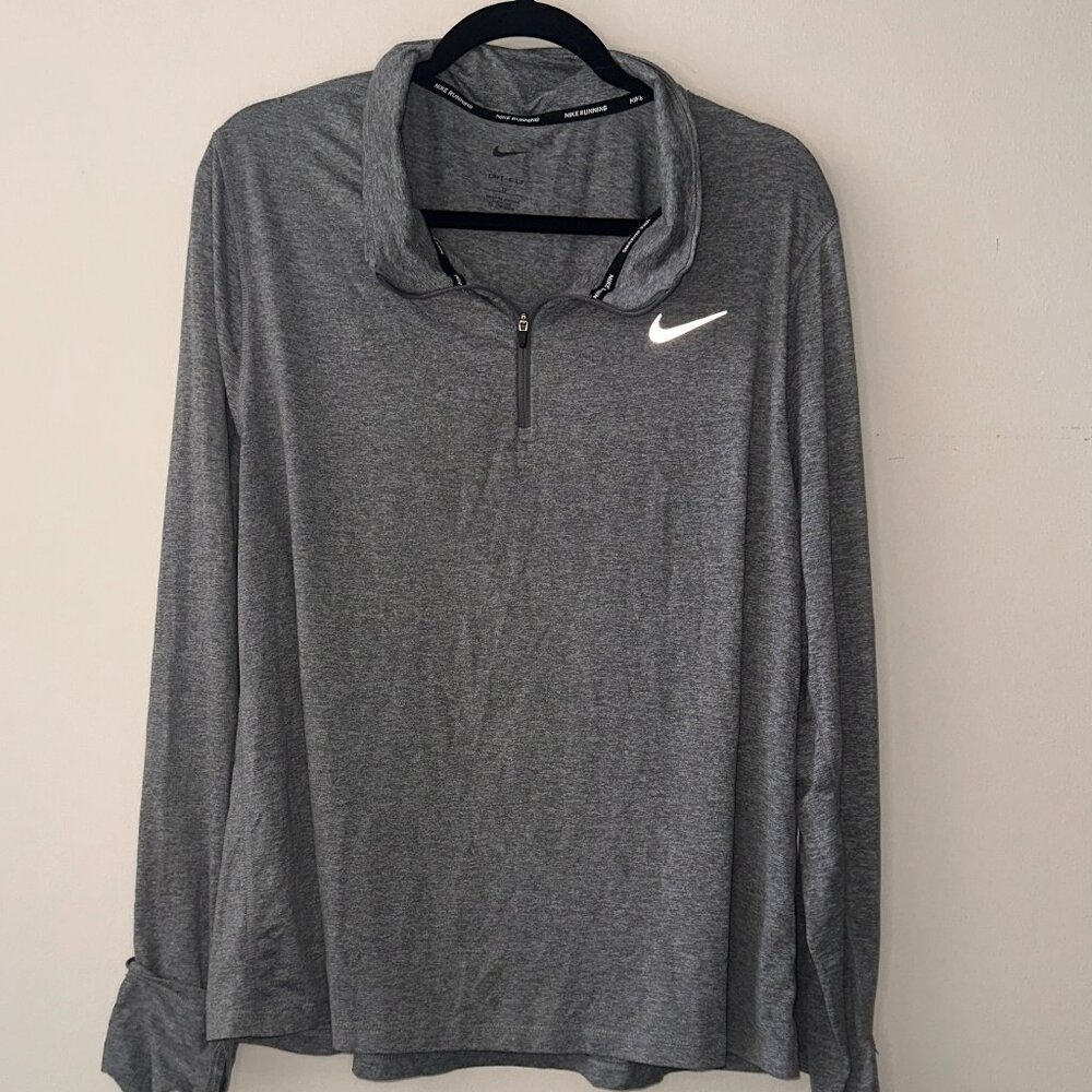 Nike Silver Running Quarter Zip - Plus 1x